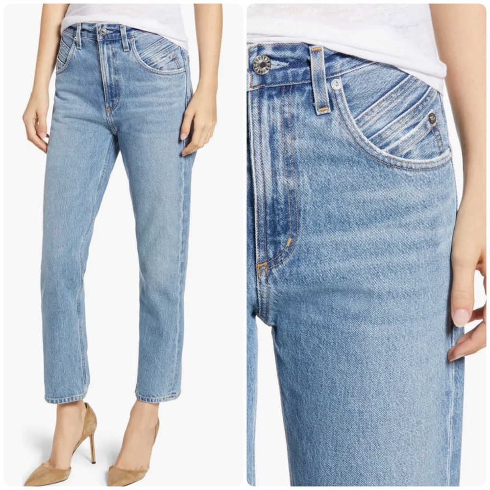 Agolde Palmer High Waist Crop Straight Leg Jeans In Temptation Size 25
